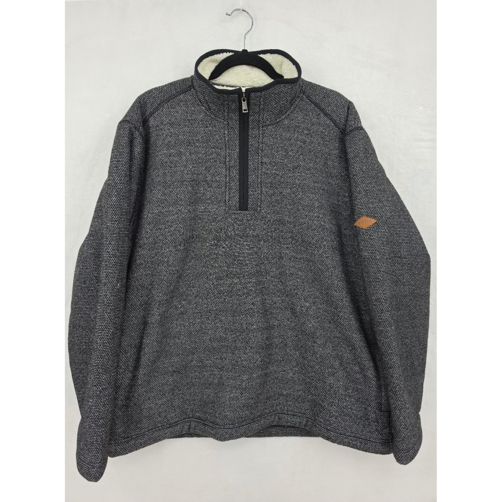 Orvis Classic Collection Mens XL Sherpa Lined Quarter Zip Shirt Textured Gray